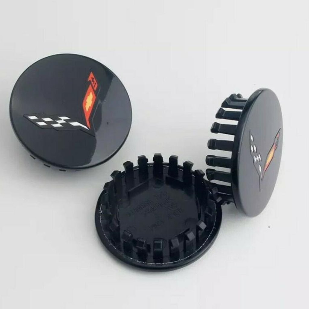 Black Red Wheel Center Caps 2014-19 Chevrolet